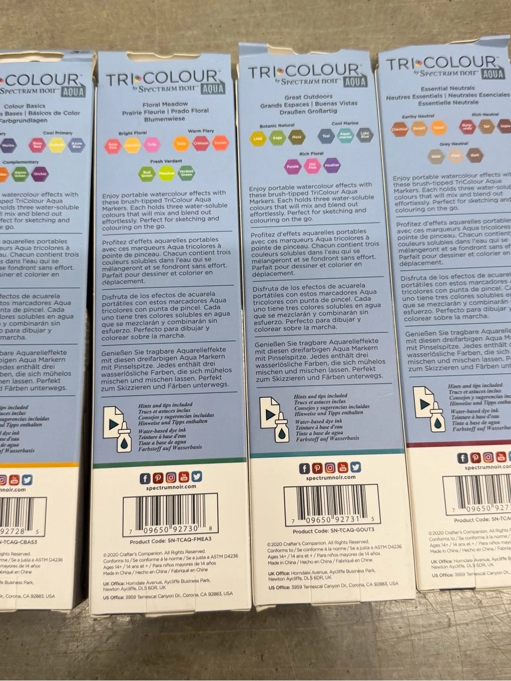 Tri-Colour Aqua Water-Based Markers - Assorted Colors (Pack)